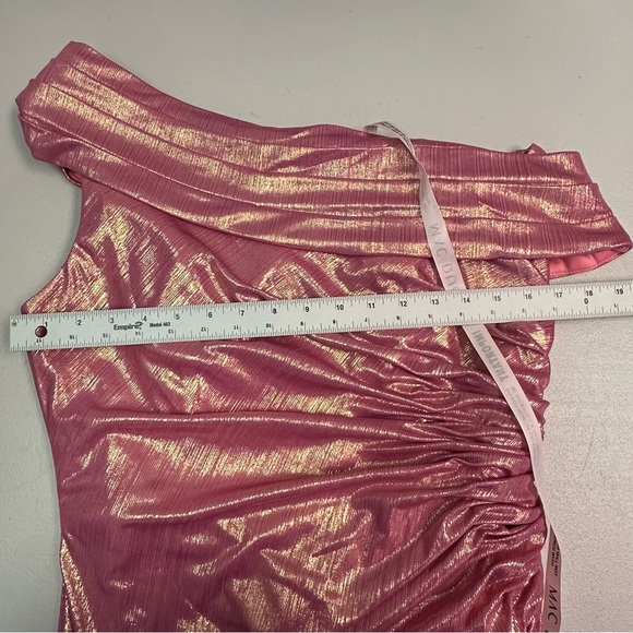 Mac Duggar Women’s Elegant Asymmetric Neck Side Ruched Dress Gown Size 12 - Picture 7 of 11